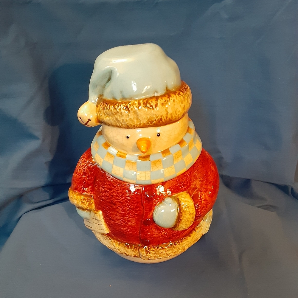 Make the Season Bright SnowmanHoliday Treat/ Cookie/Candy Jar